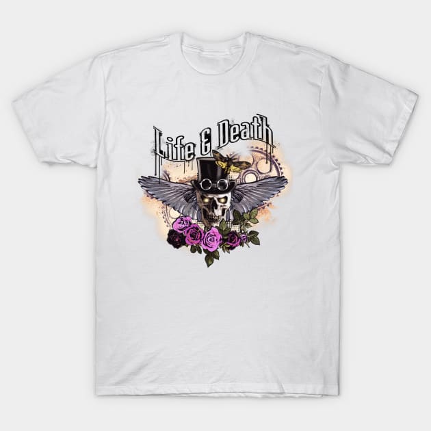 Life & Death Skull #2 T-Shirt by TAS Illustrations and More